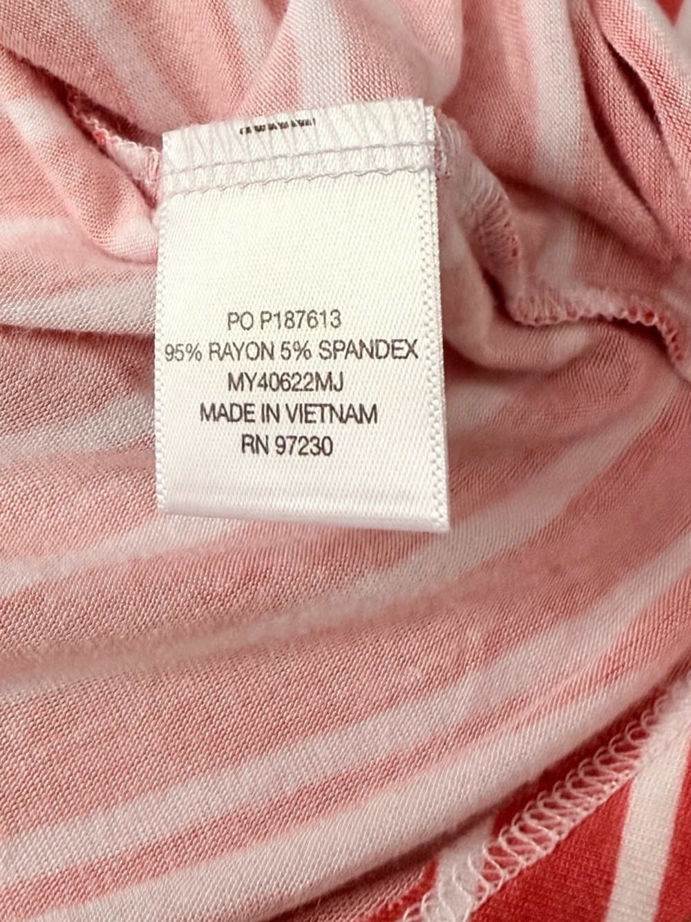 Absolutely Famous Cream Top with Coral Floral Sleeves & Stripe Hem - Picture 8 of 10